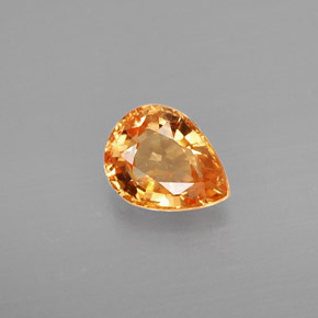 Granate espesartita naranja natural de 0,80 ct, en forma de pera, VS
