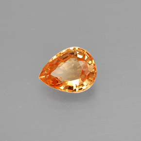 Granate espesartita naranja natural de 0,80 ct, en forma de pera, VS