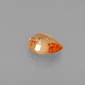 Granate espesartita naranja natural de 0,80 ct, en forma de pera, VS