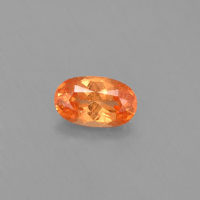Granate espesartita naranja natural de 0,64 ct, corte óvalo, VS-SI