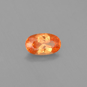 Granate espesartita naranja natural de 0,64 ct, corte óvalo, VS-SI