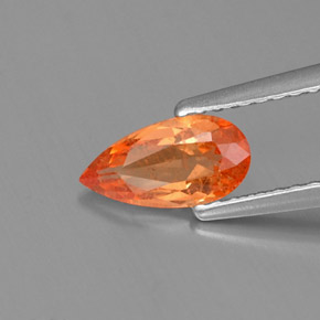 Granate espesartita naranja natural de 0,91 ct, en forma de pera, VS-SI