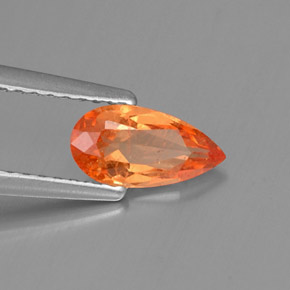 Granate espesartita naranja natural de 0,91 ct, en forma de pera, VS-SI
