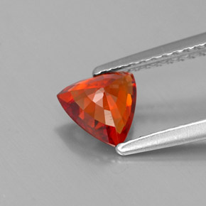 Granate espesartita naranja natural de 0,90 ct, trillón, VVS-VS