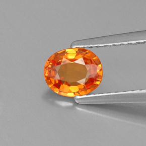 Granate espesartita naranja natural de 0,91 ct, corte óvalo, VVS-VS