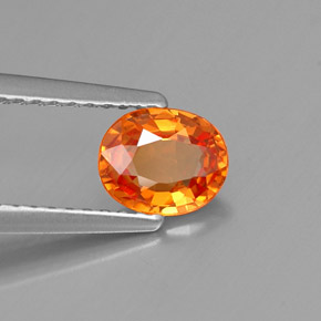 Granate espesartita naranja natural de 0,91 ct, corte óvalo, VVS-VS
