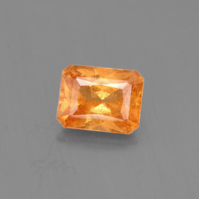 Granate espesartita naranja natural de 1,13 ct, corte esmeralda, VS-SI