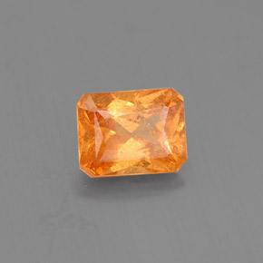 Granate espesartita naranja natural de 1,13 ct, corte esmeralda, VS-SI