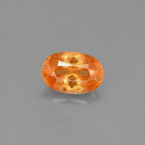 Granate espesartita naranja natural de 0,81 ct, corte óvalo, VS-SI