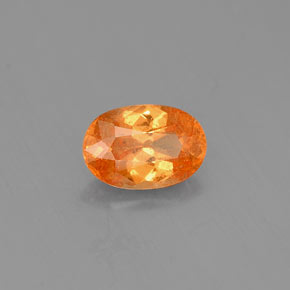 Granate espesartita naranja natural de 0,81 ct, corte óvalo, VS-SI