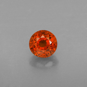 Granate espesartita naranja natural de 0,73 ct, corte redondo, VVS