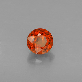 Granate espesartita naranja natural de 0,73 ct, corte redondo, VVS