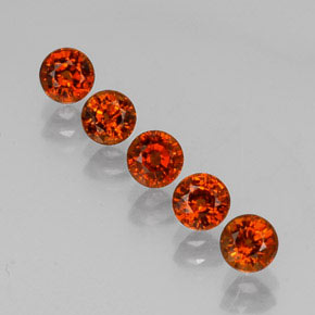 Gemas de granate espesartita naranja natural de  ct, corte redondo, VS