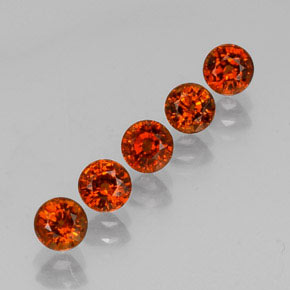 Gemas de granate espesartita naranja natural de  ct, corte redondo, VS