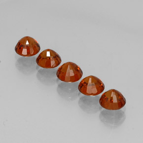 Gemas de granate espesartita naranja natural de  ct, corte redondo, VS