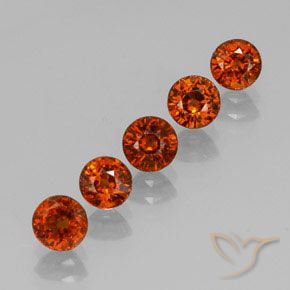 Gemas de Hilo de espesartita Naranja oscuro natural de 3.01 ct, Redondo, VVS-VS