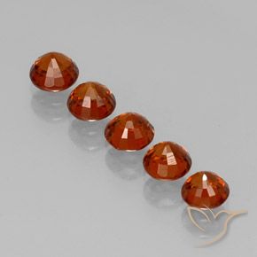 Gemas de Hilo de espesartita Naranja oscuro natural de 3.01 ct, Redondo, VVS-VS