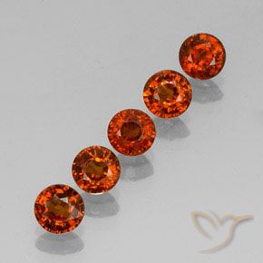 Gemas de Hilo de espesartita Naranja rojizo natural de 2.41 ct, Corte Redondo, VVS-VS