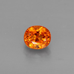 Granate espesartita naranja natural de 0,84 ct, corte óvalo, VVS-VS