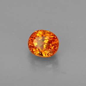 Granate espesartita naranja natural de 0,84 ct, corte óvalo, VVS-VS