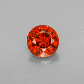 Granate espesartita naranja natural de 0,51 ct, corte redondo, VVS-VS