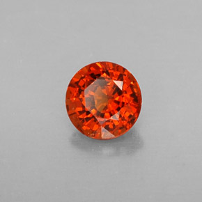 Granate espesartita naranja natural de 0,51 ct, corte redondo, VVS-VS