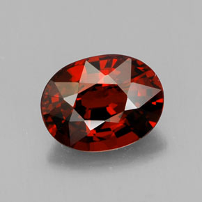 Granate espesartita rojo natural de 2,73 ct, corte óvalo, VVS
