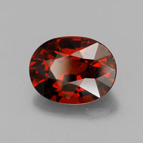 Granate espesartita rojo natural de 2,73 ct, corte óvalo, VVS