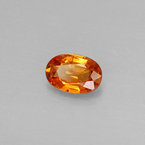Granate espesartita naranja natural de 0,45 ct, corte óvalo, VS