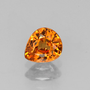 Granate espesartita naranja natural de 0,72 ct, en forma de pera, VVS