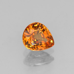 Granate espesartita naranja natural de 0,72 ct, en forma de pera, VVS