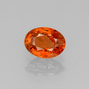 Granate espesartita naranja natural de 0,92 ct, corte óvalo, VS