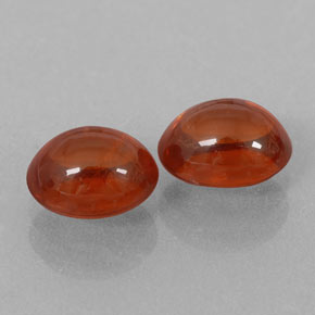Gemas de Hilo de espesartita Rojo ámbar oscuro natural de 3.09 ct, Transparente, Transparente / Translúcido
