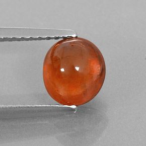 Granate espesartita naranja natural de 2,01 ct, transparente, transparente / translúcido
