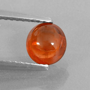 Granate espesartita naranja natural de 1,26 ct, transparente, transparente / translúcido