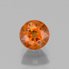 Granate espesartita naranja natural de 0,83 ct, corte redondo, VS