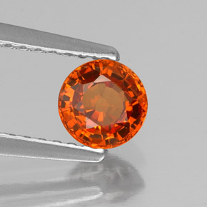 Granate espesartita naranja natural de 0,76 ct, corte redondo, VVS-VS