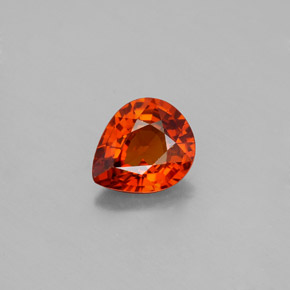 Granate espesartita naranja natural de 1,57 ct, en forma de pera, VS
