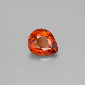 Granate espesartita naranja natural de 1,57 ct, en forma de pera, VS