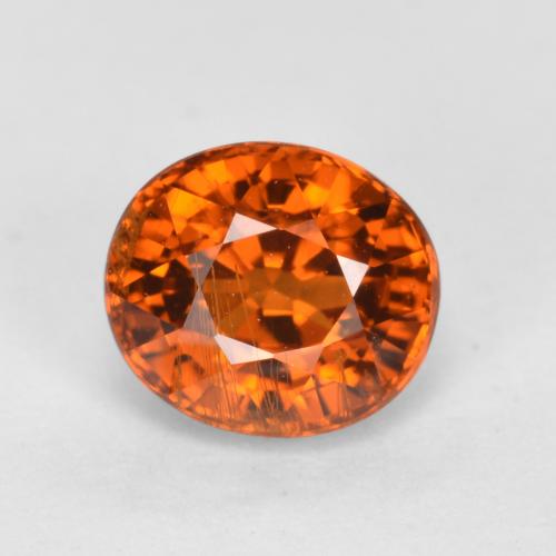 Granate espesartita naranja medio natural de 1,07 ct, corte óvalo, VS-SI
