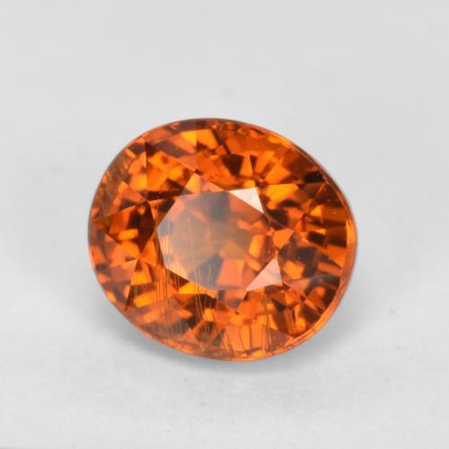 Granate espesartita naranja medio natural de 1,07 ct, corte óvalo, VS-SI