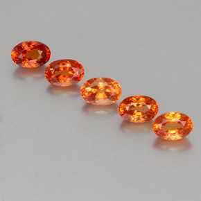 Gemas de granate espesartita naranja natural de 4,18 ct, corte óvalo, VS