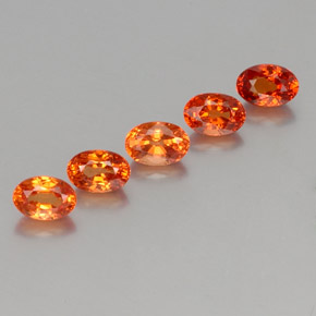 Gemas de granate espesartita naranja natural de 4,18 ct, corte óvalo, VS
