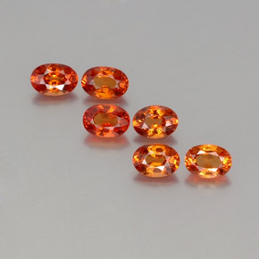 Gemas de Hilo de espesartita Naranja medio natural de 3.45 ct, Corte Óvalo, VS