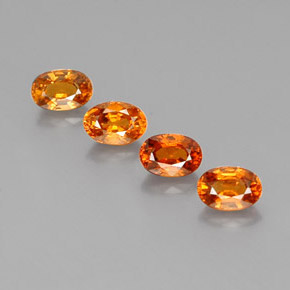 Gemas de Hilo de espesartita Naranja oscuro medio natural de 3.14 ct, Corte Óvalo, VVS-VS