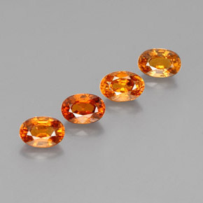 Gemas de Hilo de espesartita Naranja oscuro medio natural de 3.14 ct, Corte Óvalo, VVS-VS