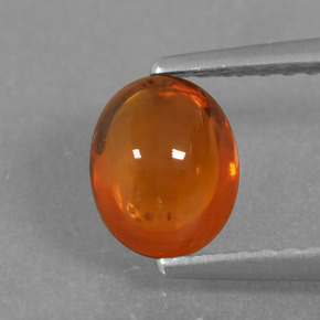 Hilo de espesartita Naranja natural de 1.50 ct, Corte Óvalo, Transparente