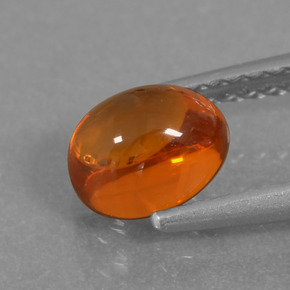 Hilo de espesartita Naranja natural de 1.50 ct, Corte Óvalo, Transparente
