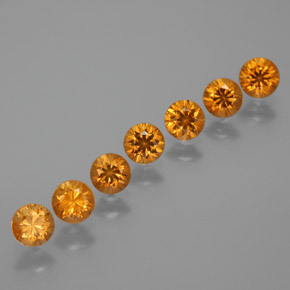 Gemas de Hilo de espesartita Naranja albaricoque natural de 2.26 ct, Corte Redondo, VS