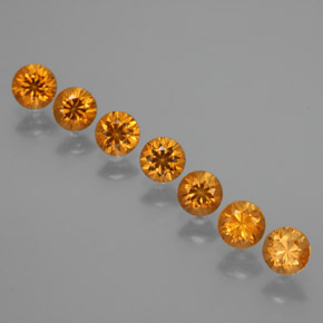 Gemas de Hilo de espesartita Naranja albaricoque natural de 2.26 ct, Corte Redondo, VS